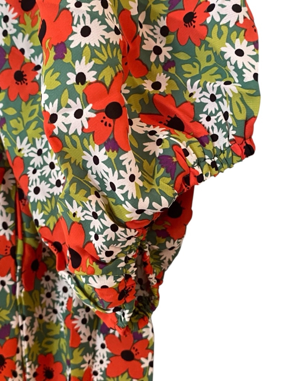 Davi and Dani Green Red Floral Smocked Mini Dress Womens Plus Size 3XL NWT - Picture 7 of 11